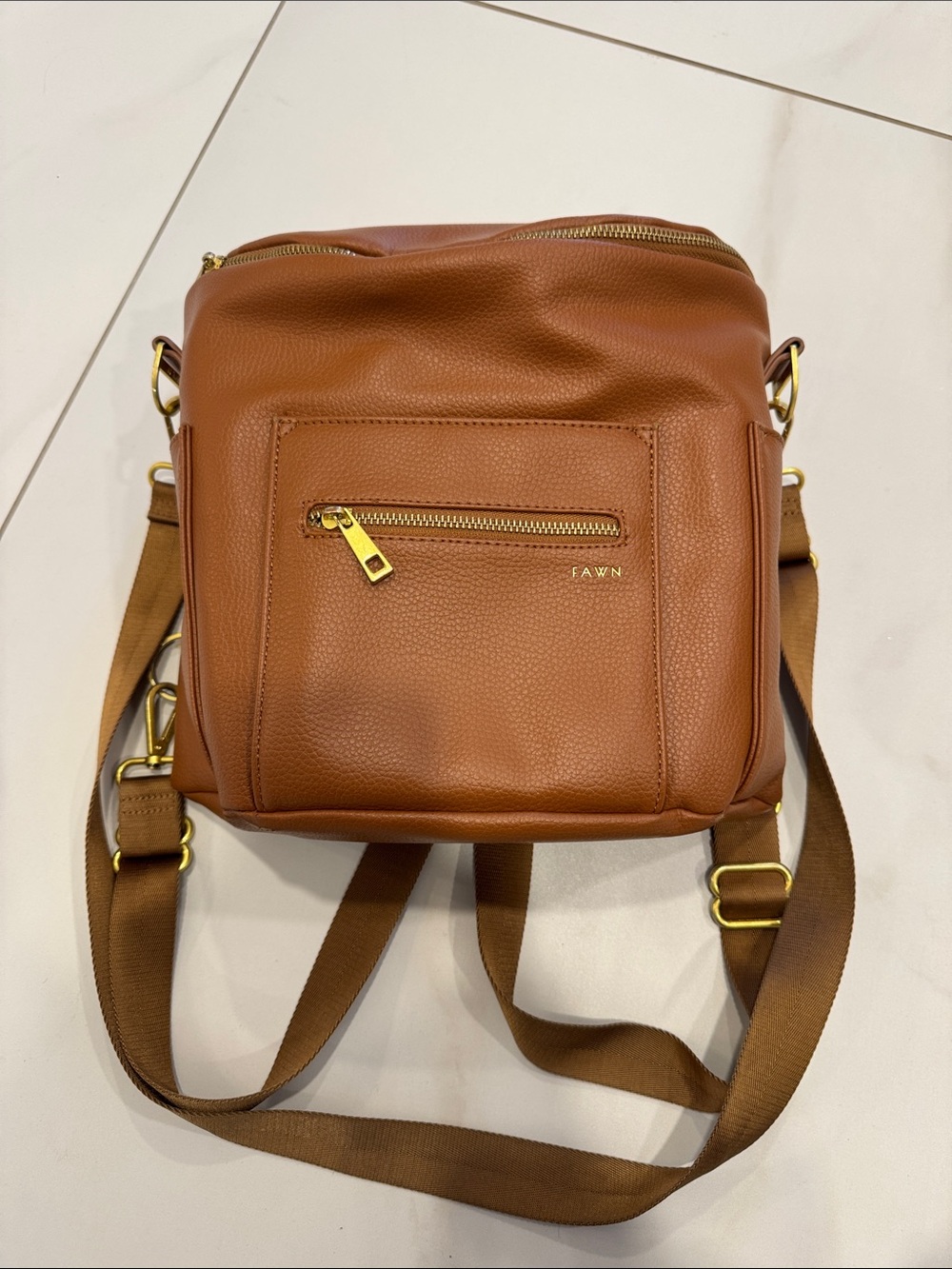 Fawn Design Crossbody Bag in Warm Tan